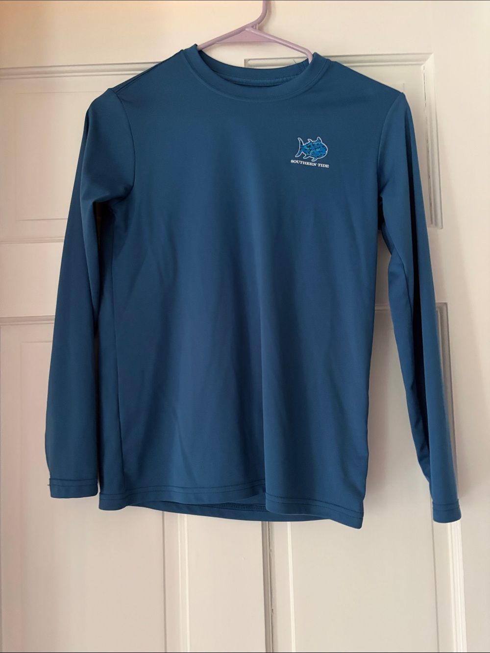 Southern Tide Teal-Blue Long Sleeve Performance Shirt